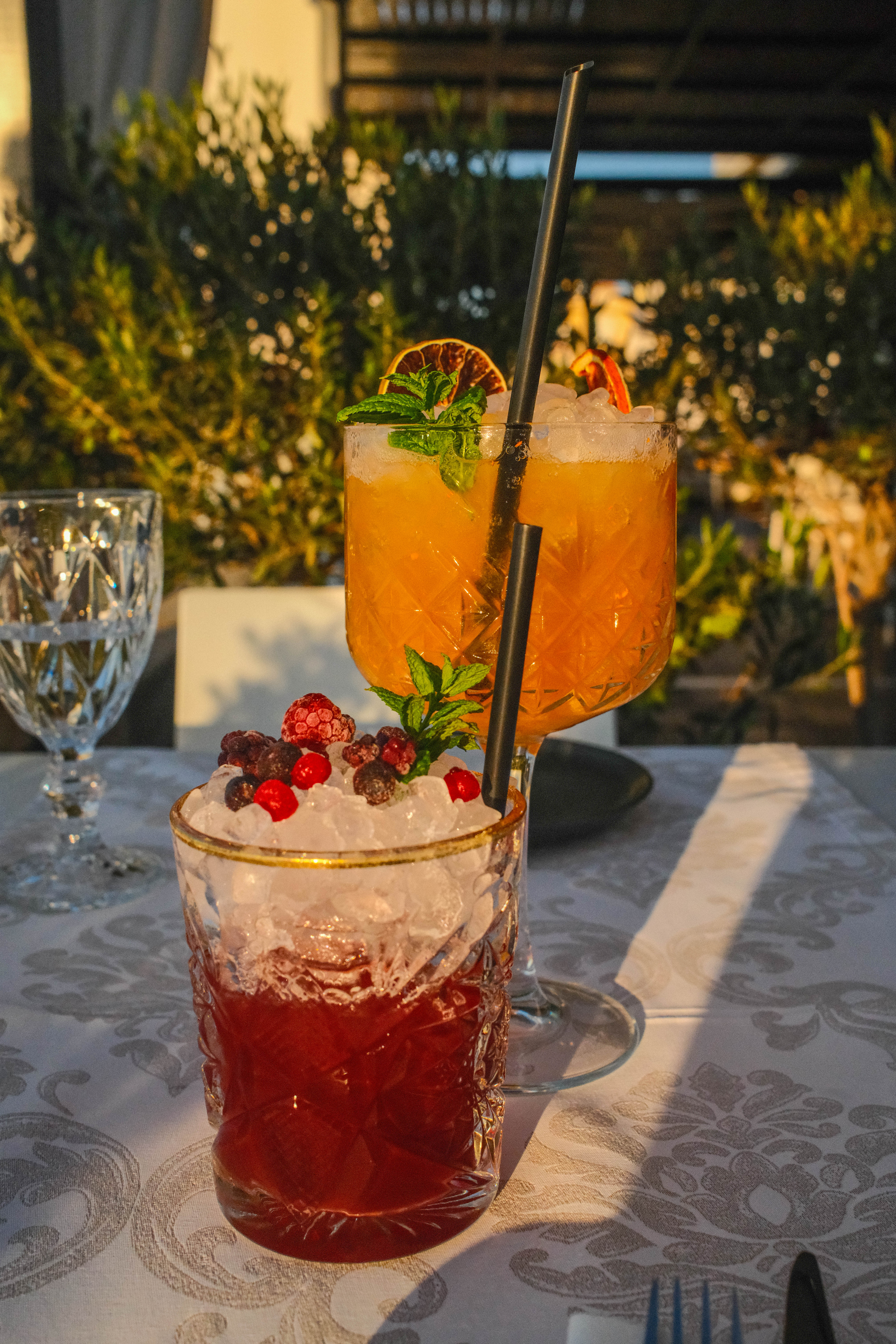 cocktail on sea view terrace chania