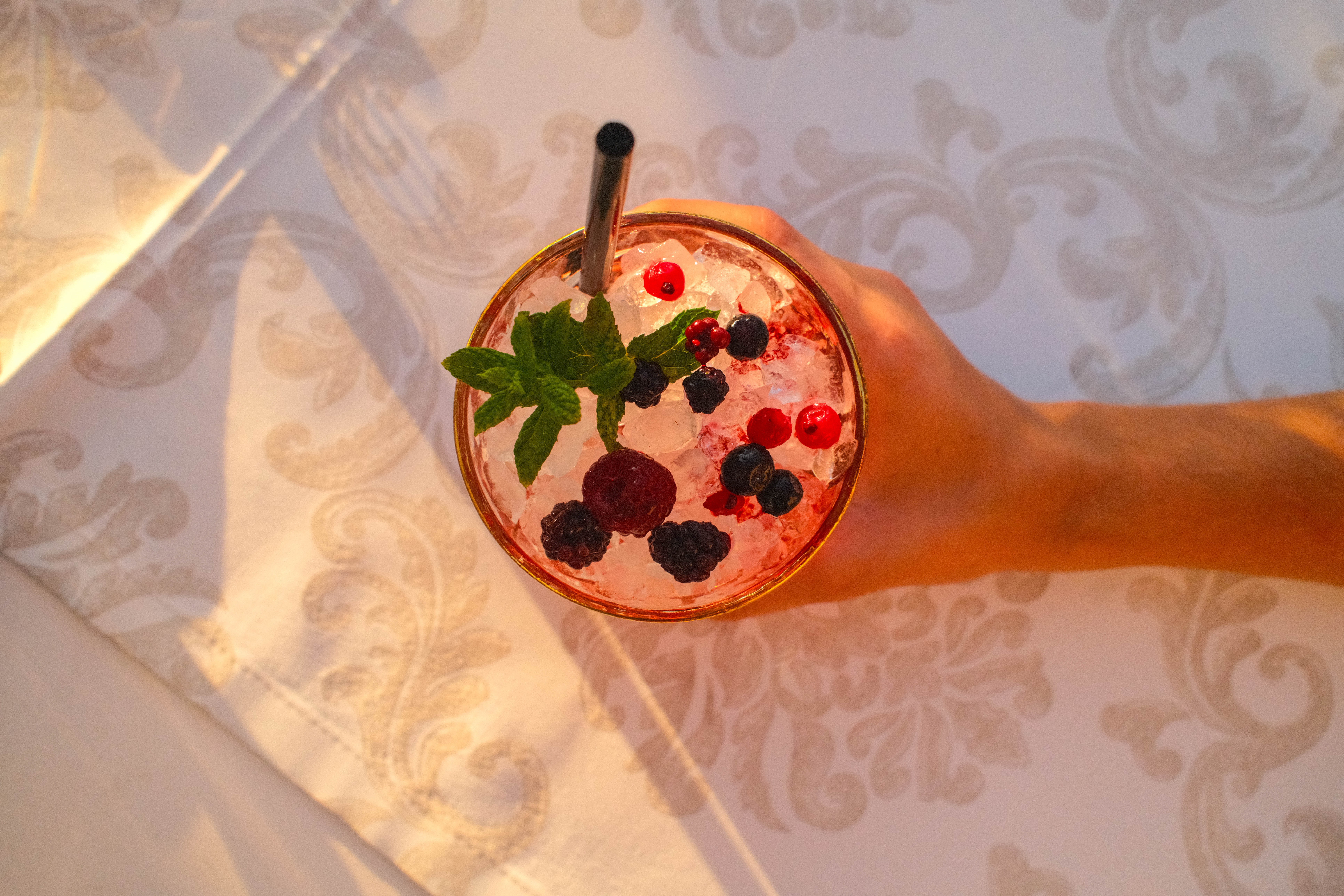 cocktail on sea view patio chania